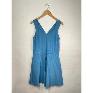 Athleta Small Sleeveless Savannah Strap Drawstring Waist Mini Dress Blue